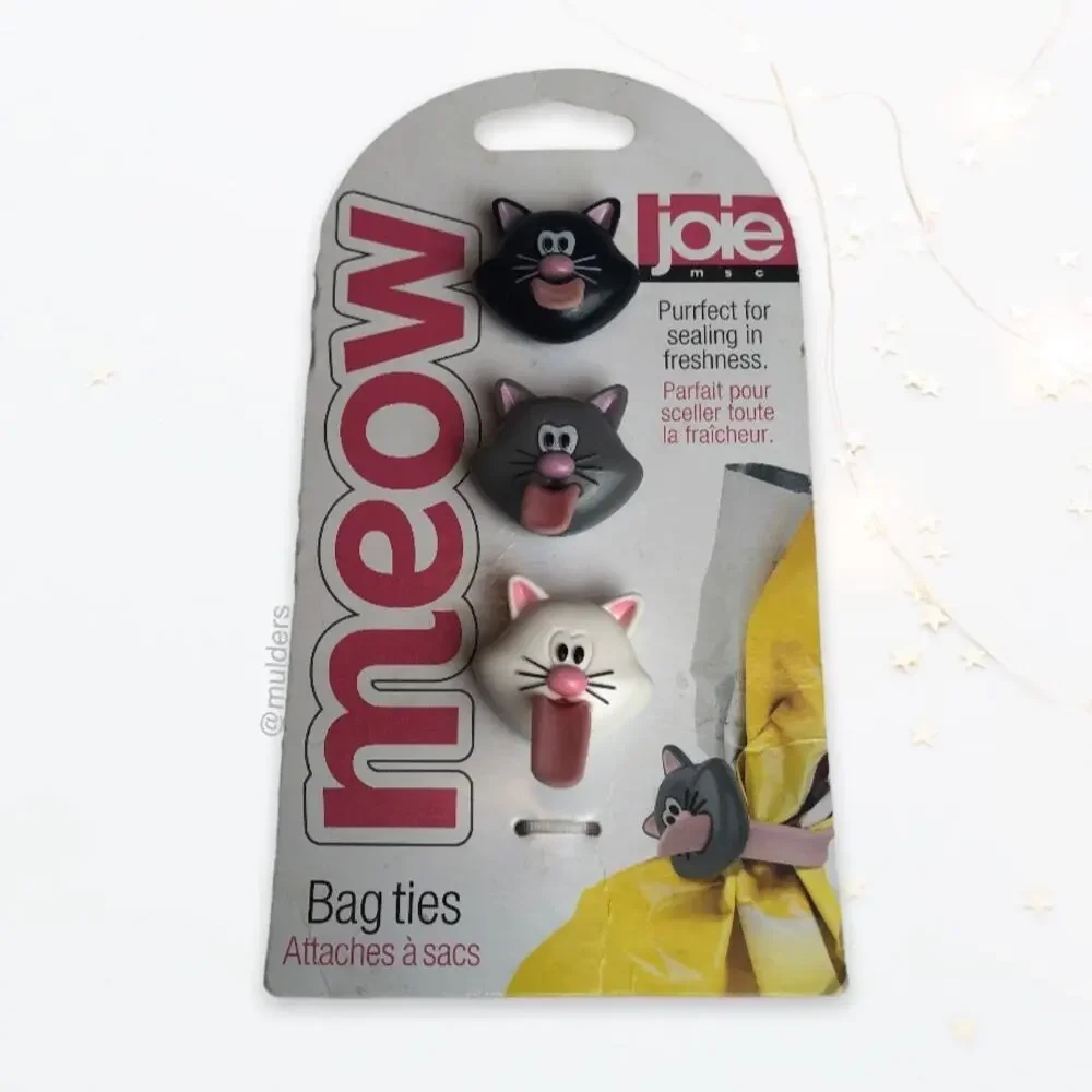 Joie Inc Meow Silicone Kitty Cat Kitten Bag Cable Ties for Organization